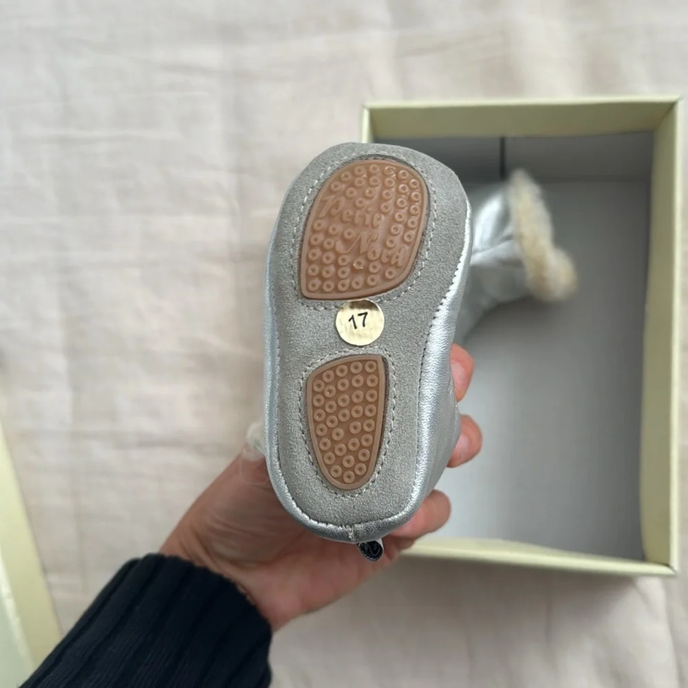 Petit nord Copenhagen fur leather boots for the baby